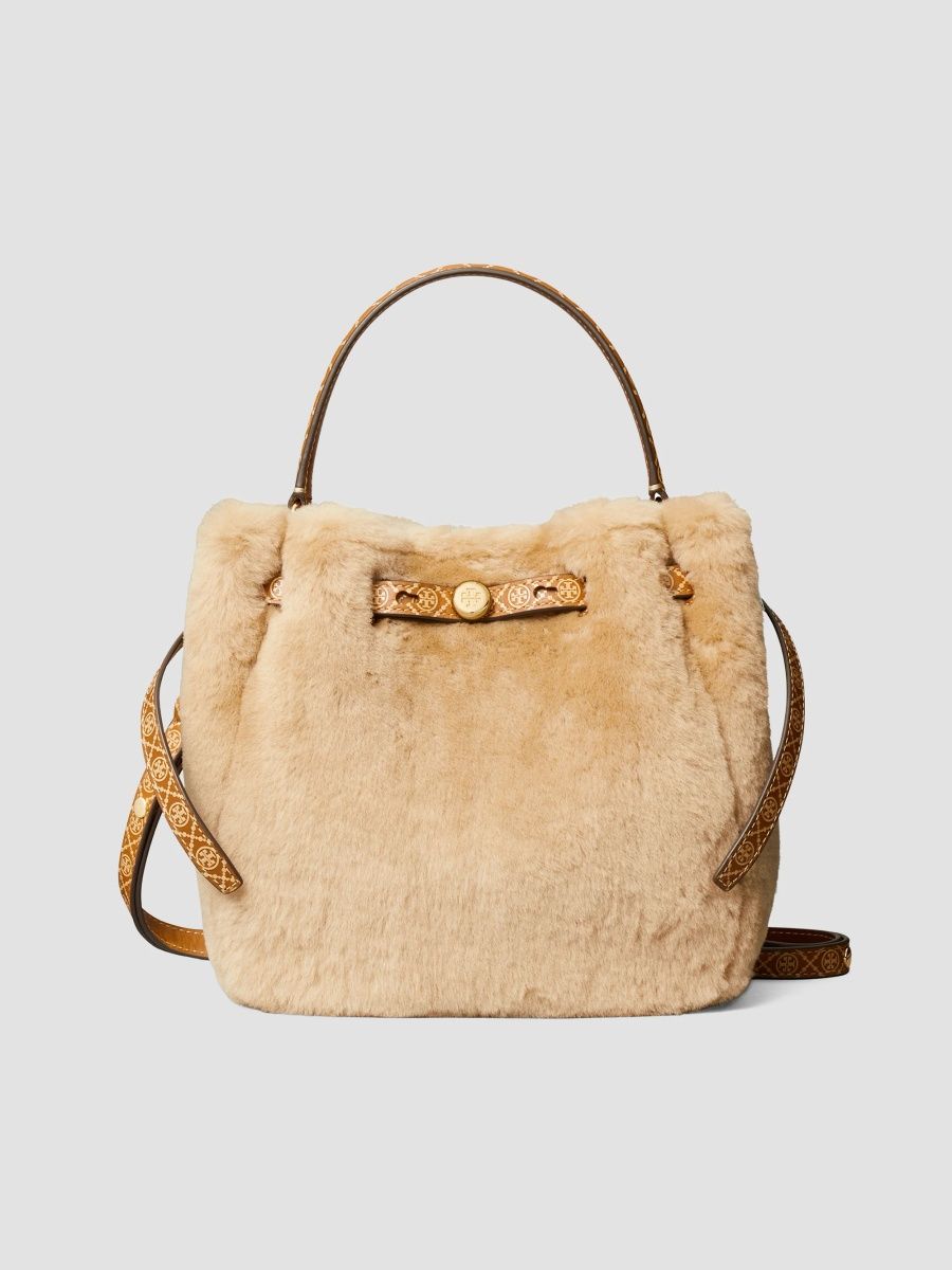 Tory Burch Women's Romy Shearling Bucket Bag - Teddy