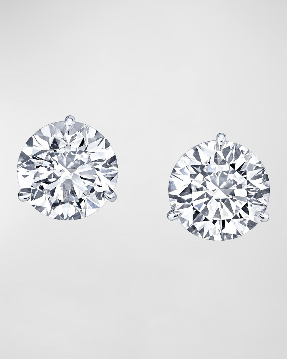 x Danielle Klein 18K White Gold 3-Prong Diamond Martini Stud Earrings, 6tcw, 0.35"L / 0.35"W
