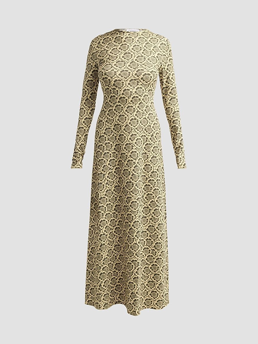 Women's Sam Floral Open-Back Maxi Dress - Matcha Margarita - Size XL