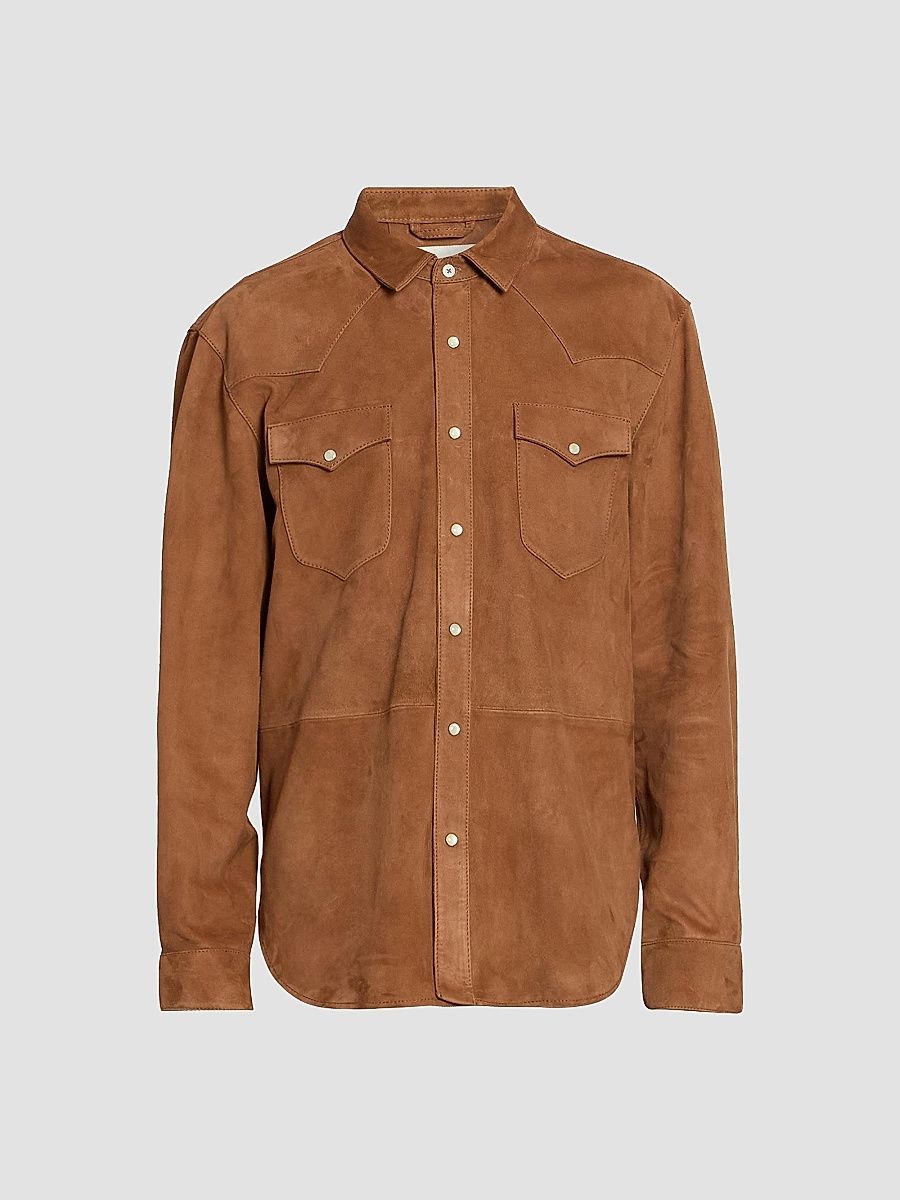 Men Marshall Suede Shirt Jacket - Deer - Size XL