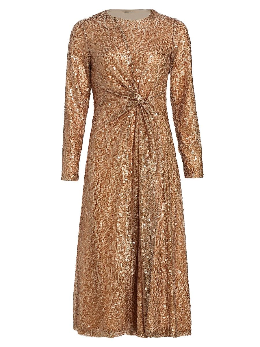 Women's The Selma Sequined Midi-Dress - Bronze Sequins - Size 6
