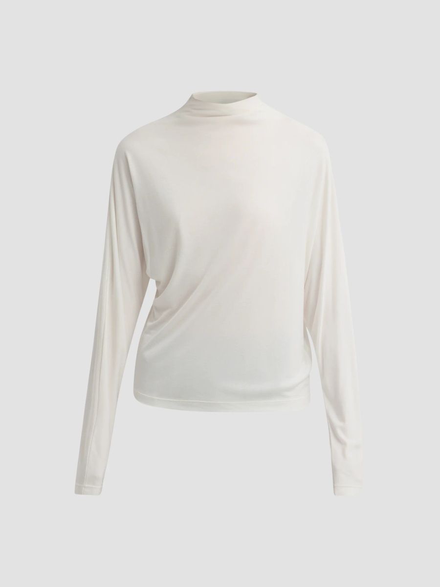 Vince Women's Draped Funnel Neck Top - Off White - Size XXS