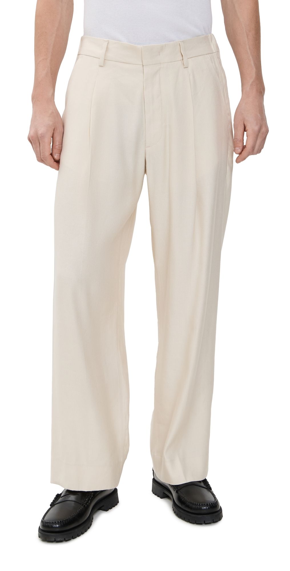 NN07 Kay Pleated Linen Trousers Ivory 31X32