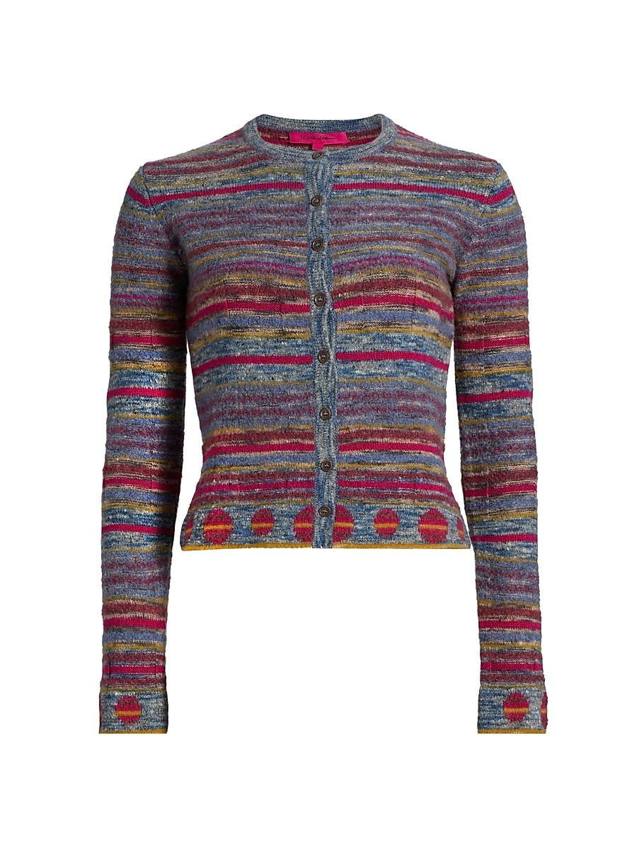 Women's Explorer Striped Cashmere-Blend Cardigan - Explorer Multi - Size Medium