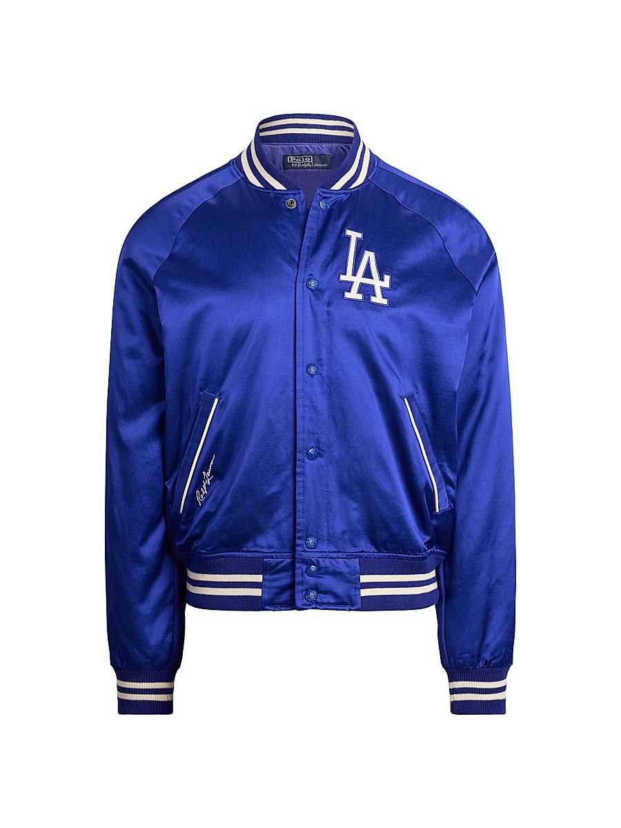 Men's Dodgers Satin Bomber Jacket - Rugby Royal - Size XL