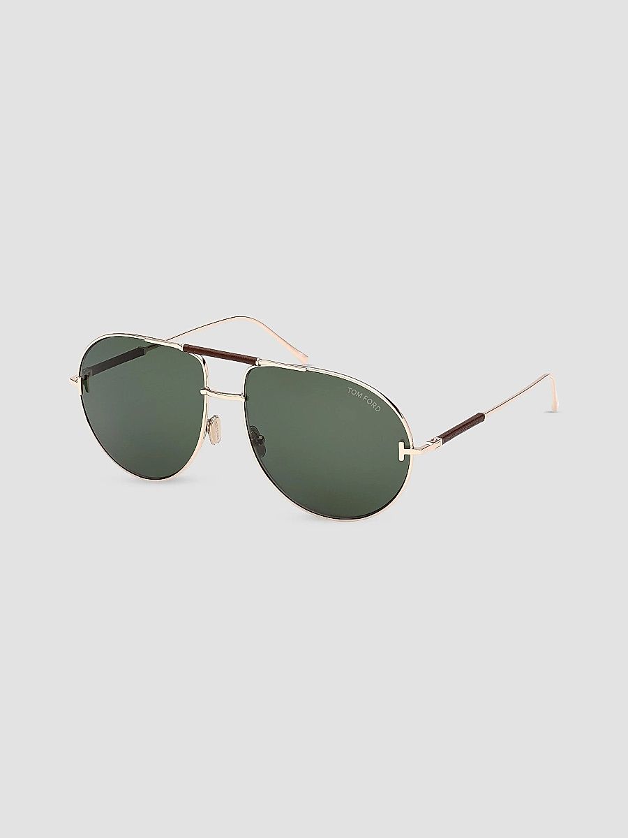 TOM FORD Men's Lou 62MM Aviator Sunglasses - Rose Gold Green