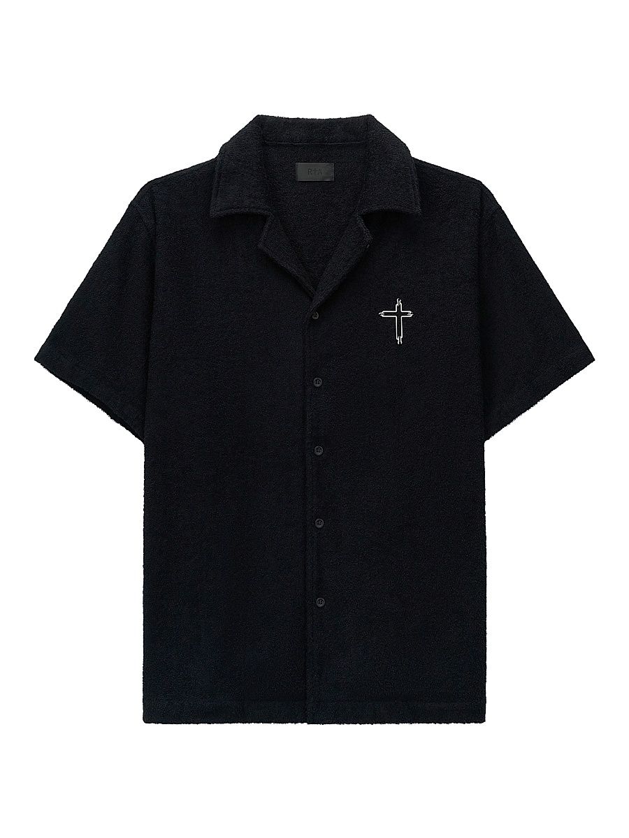Men's Chaparral Nathan Cotton Oversized Camp Shirt - Black - Size XXL