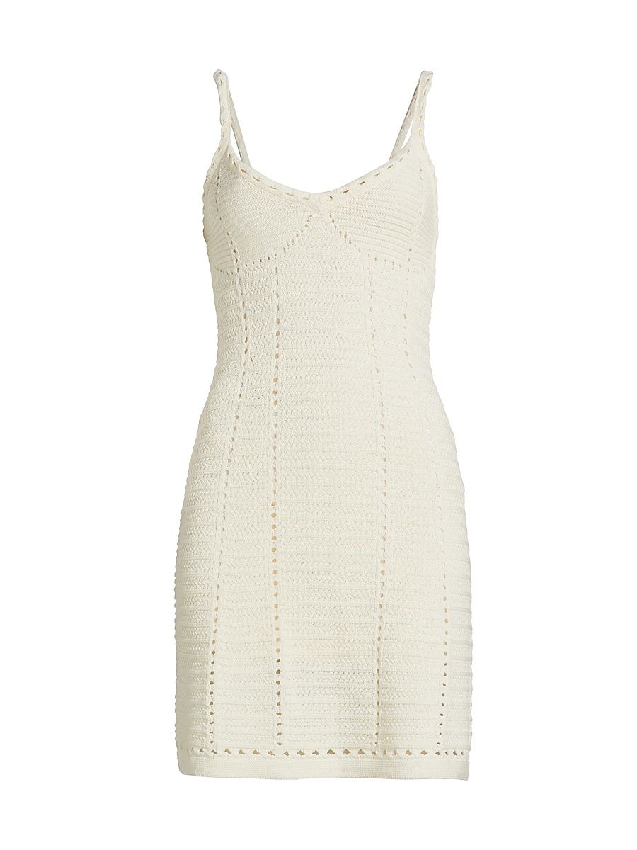 Women's Thea Pointelle-Knit Cotton Minidress - Ivory - Size XL