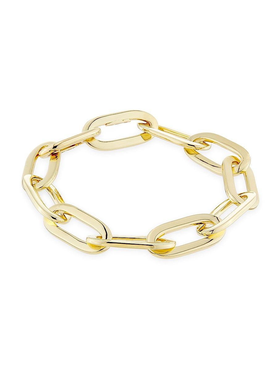 Women's 14K Yellow Gold Paper Clip Chain Bracelet - Gold