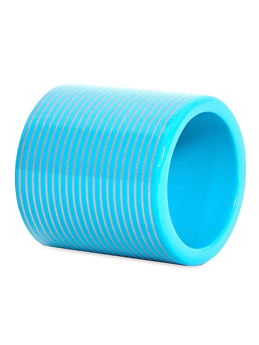 Lacquer Stripe Napkin Ring, Set of 4 - Turquoise