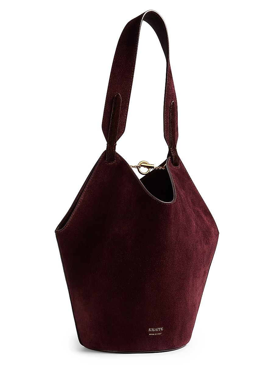 Women's Lotus Mini Suede Tote Bag - Rouge Noir