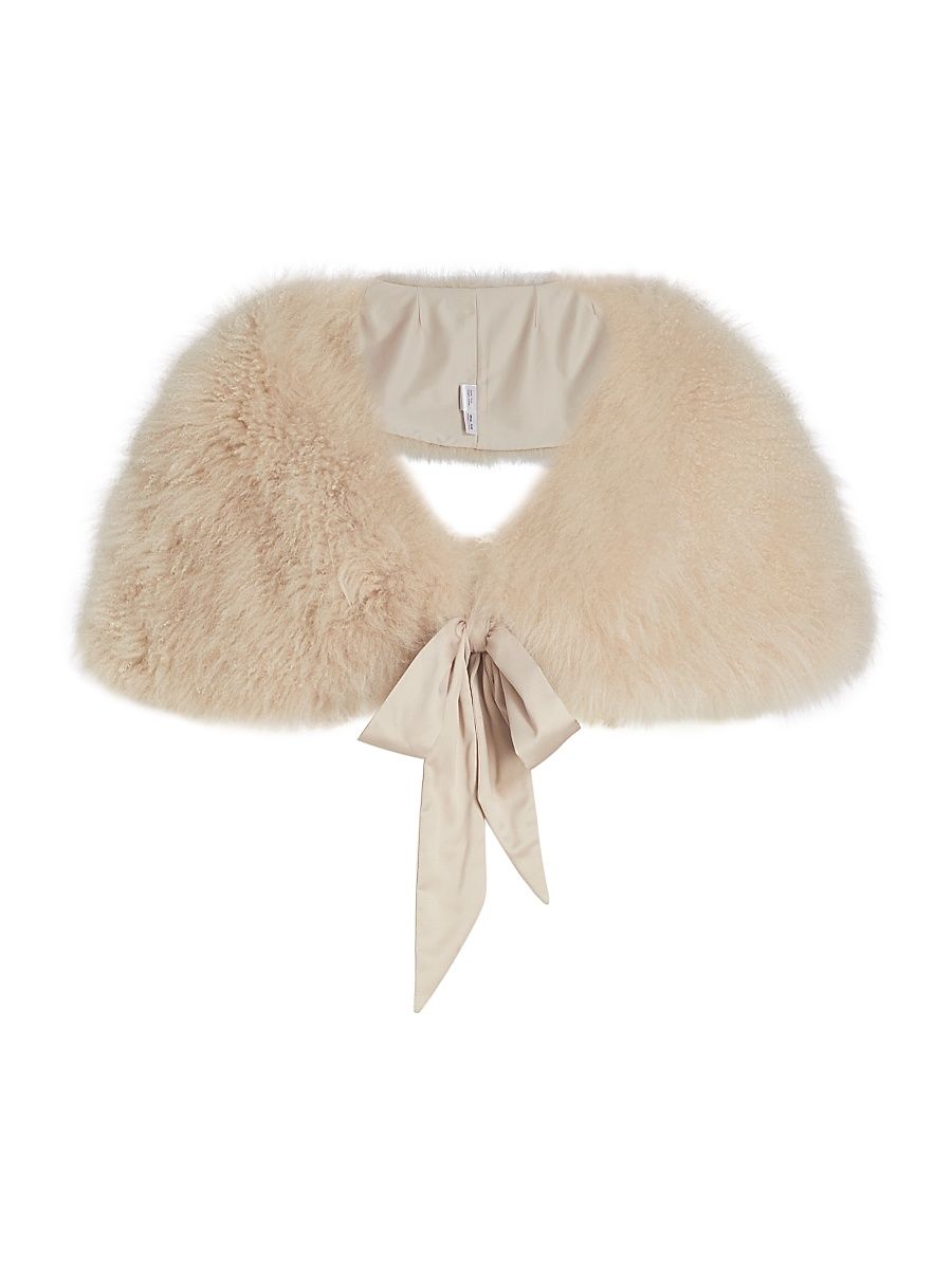 Women's Cashmere Goat Fur Stole - Beige
