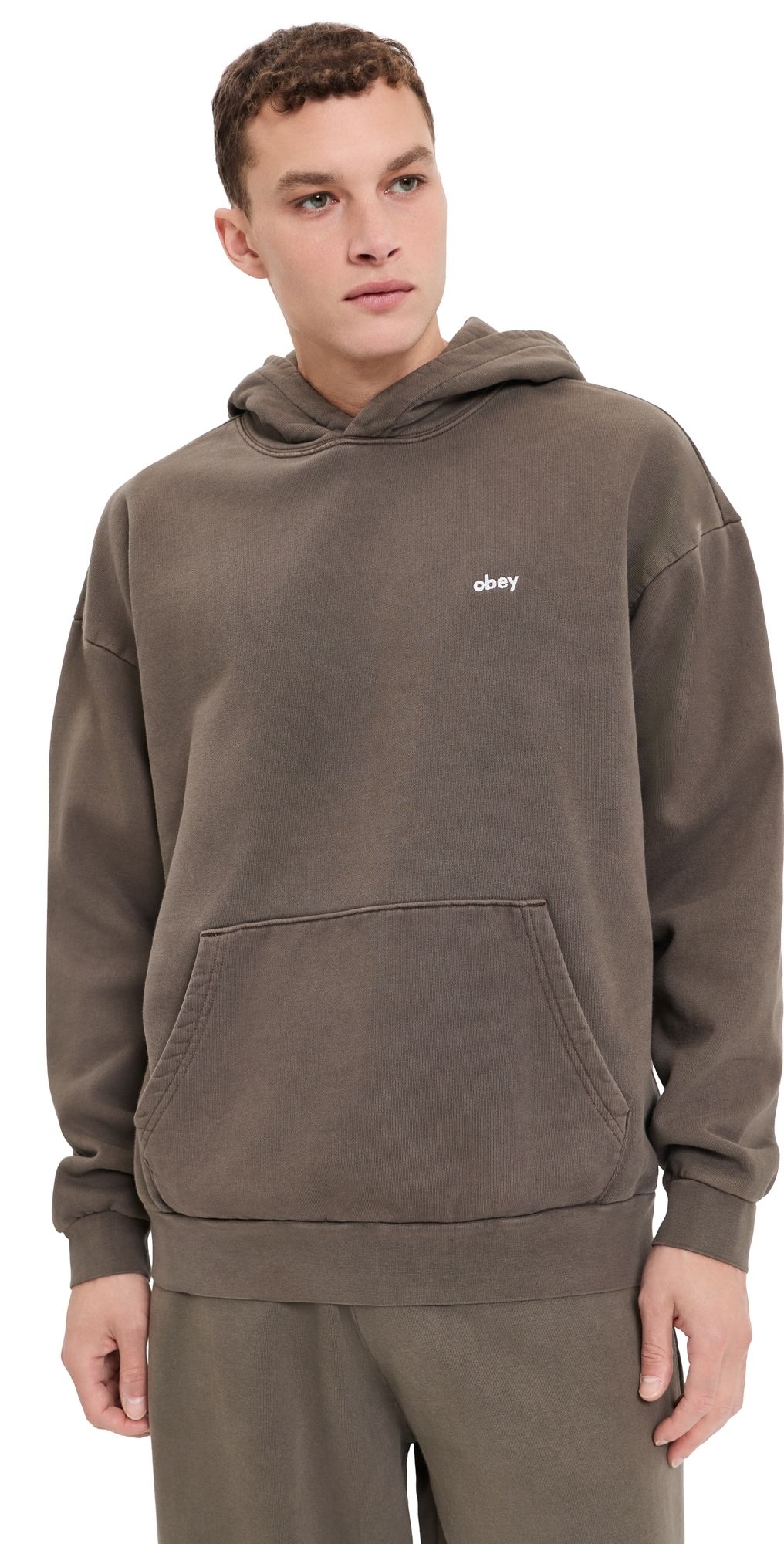Obey Lowercase Pigment Hooded Sweatshirt Pigment Black Olive S