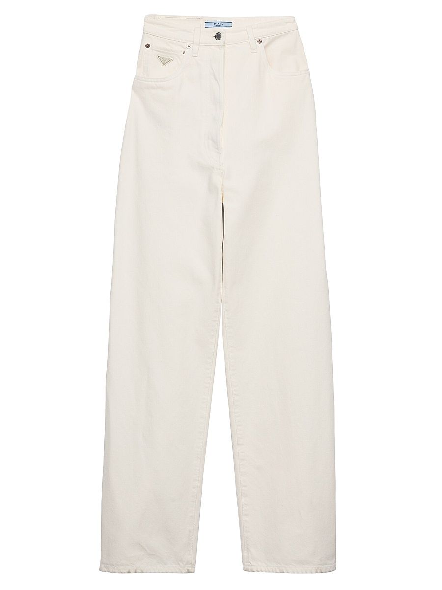 Women's Wide-Leg Denim Jeans - White - Size 28