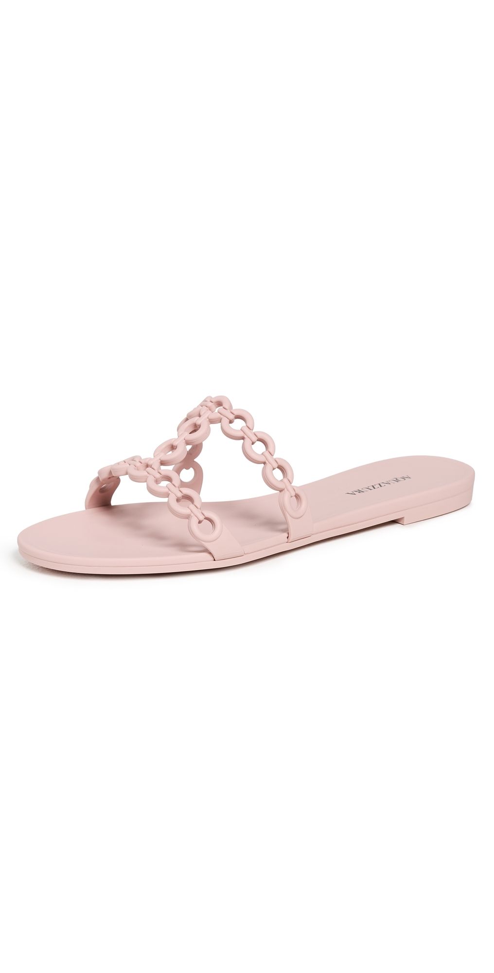 Aquazzura Infinity Chain Jelly Sandal Flats Mademoiselle Pink 39