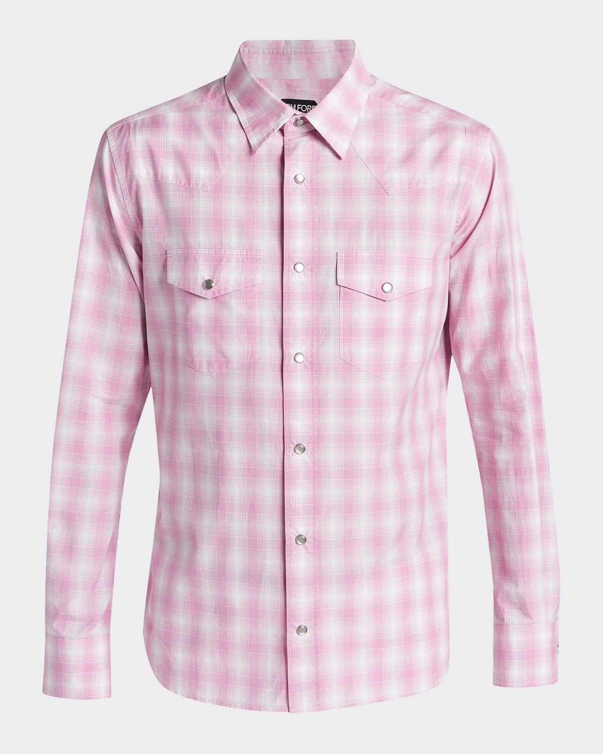 Men & apos;s Cotton Plaid Slim-Fit Snap Front Western Shirt