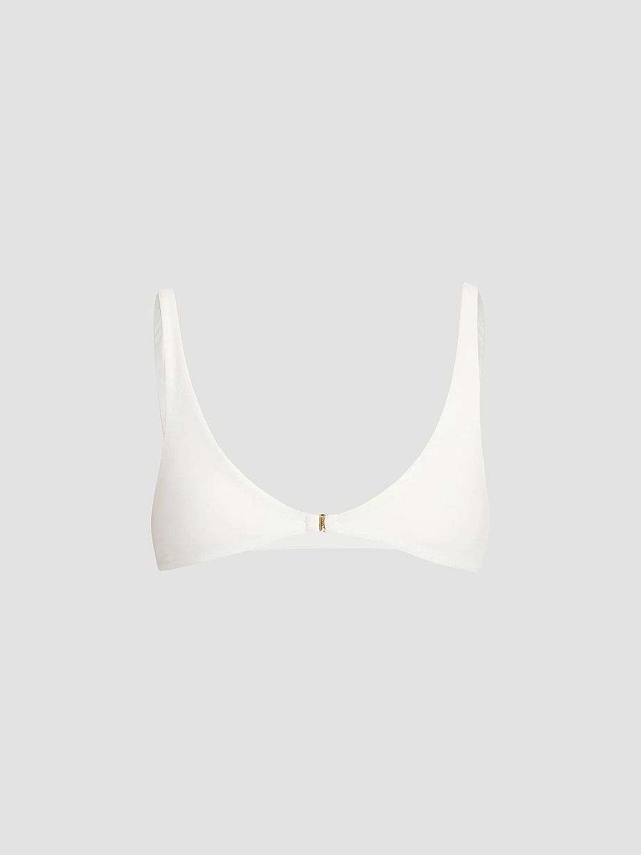 Kiki de Montparnasse Women's Echauffe Scoopneck Bikini Top - Ivory - Size Medium