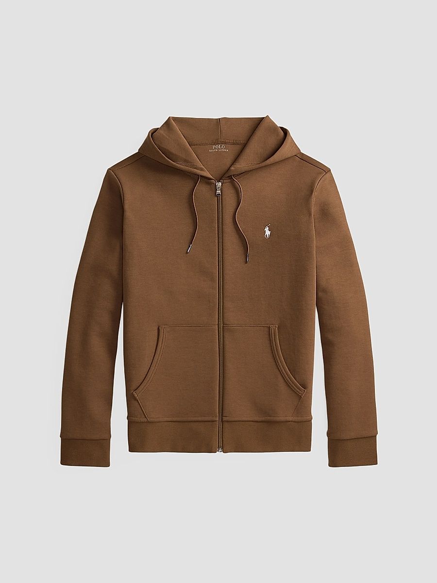 Men's Double-Knit Full-Zip Hoodie - Luggage Brown - Size XXL