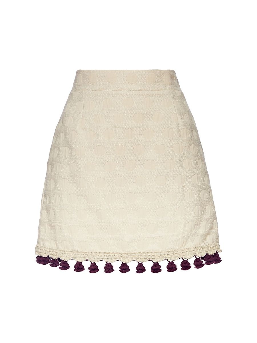 Women's Baia Mini Skirt Embroidered - Creamy Jacquard Cream - Size XS