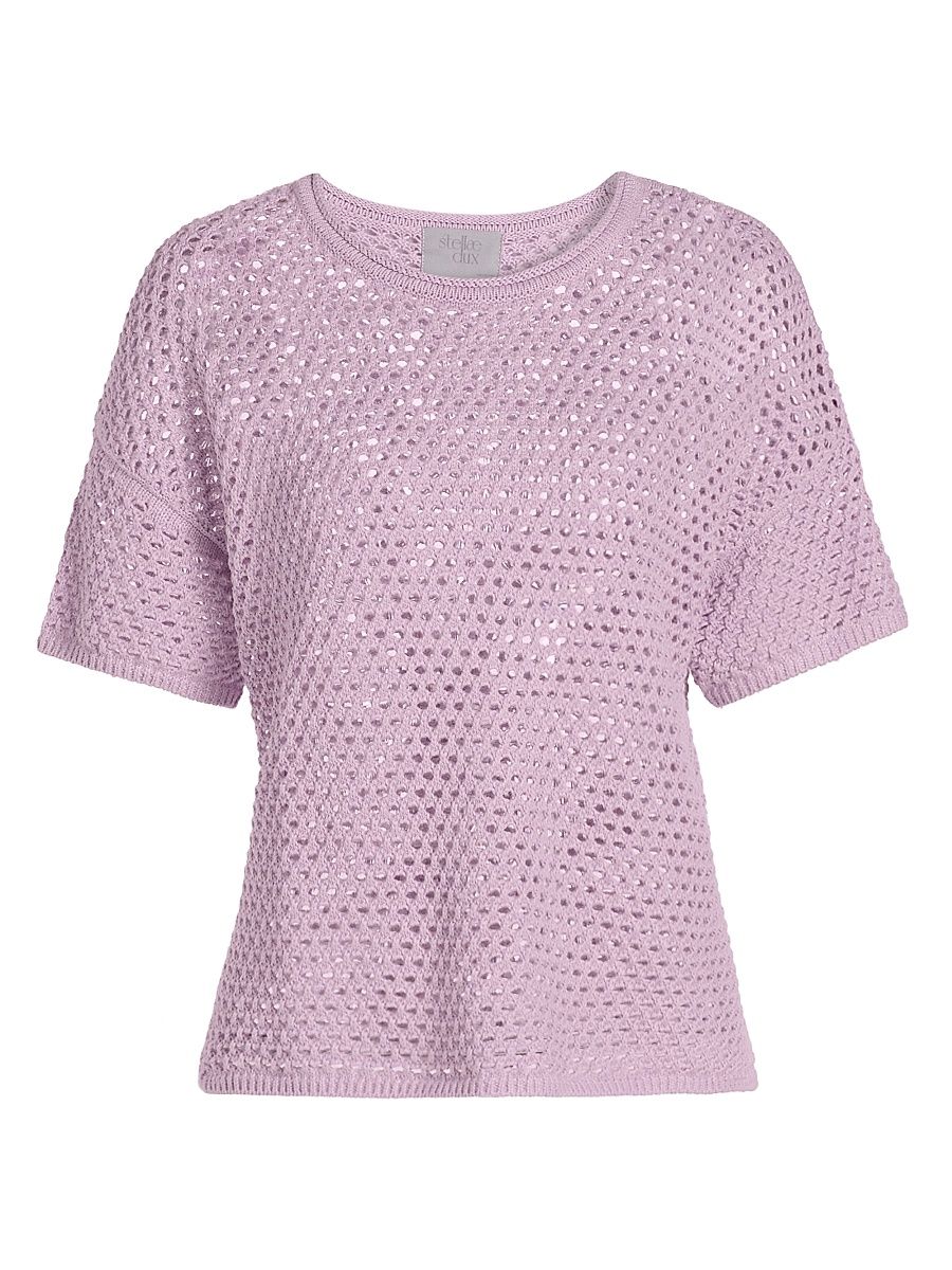 Women's Boxy Crocheted T-Shirt - Daydream - Size XS