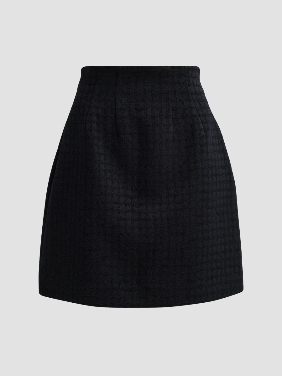 Toteme Women's Cotton Chenille Curved Mini Skirt - Black - Size 12