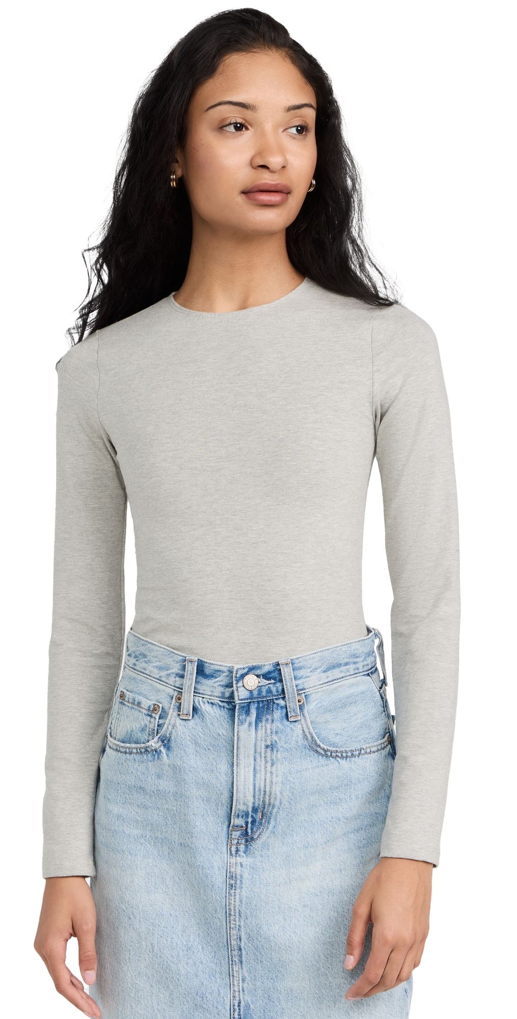 Ambitionist Everyday Classic Long Sleeve Thong Bodysuit White L