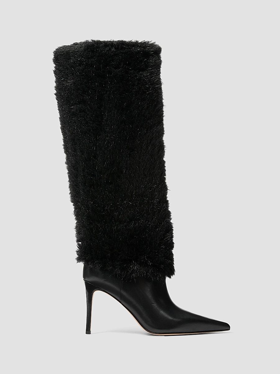 MICHAEL Michael Kors Women's Dawn 90MM Faux-Fur Knee-High Boots - Black - Size 11