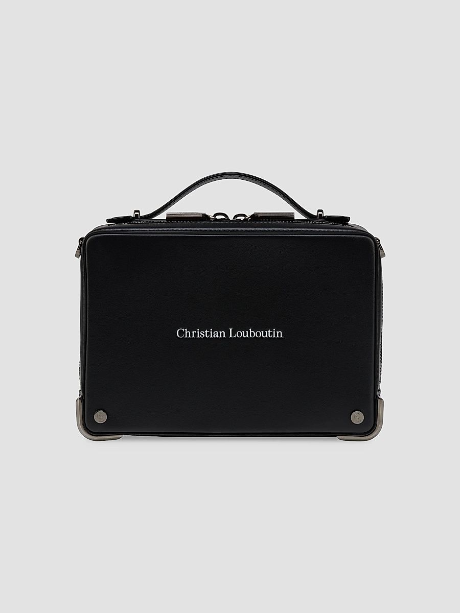 Christian Louboutin Men's Tactical Small Leather Briefcase - Black
