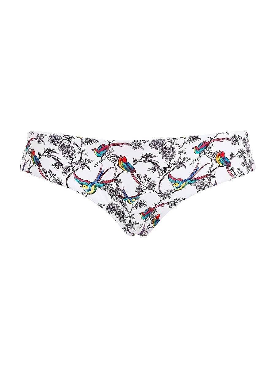 Women's Rainbow Birds Bikini Bottom - Blanc - Size Small