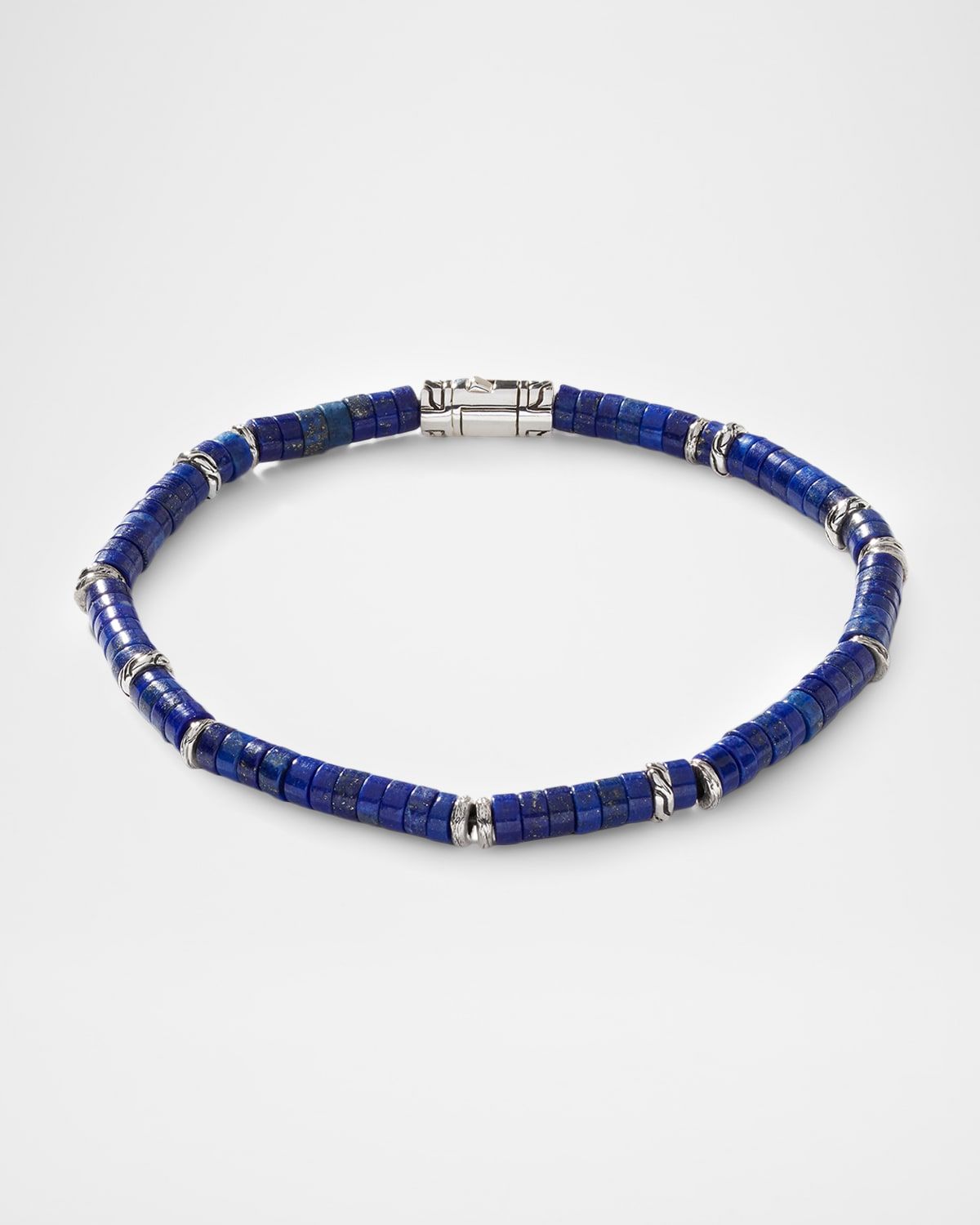 Black Onyx Heishi Beaded Bracelet with Sterling Silver