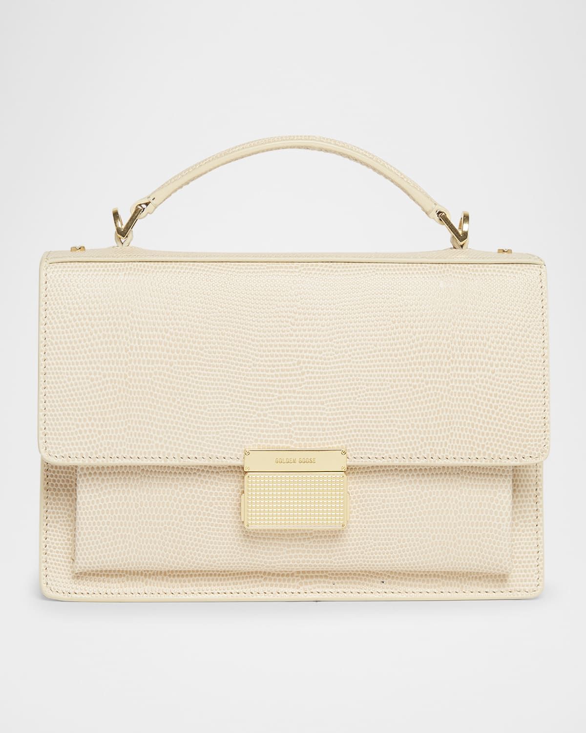 Venezia Lizard-Embossed Leather Crossbody Bag