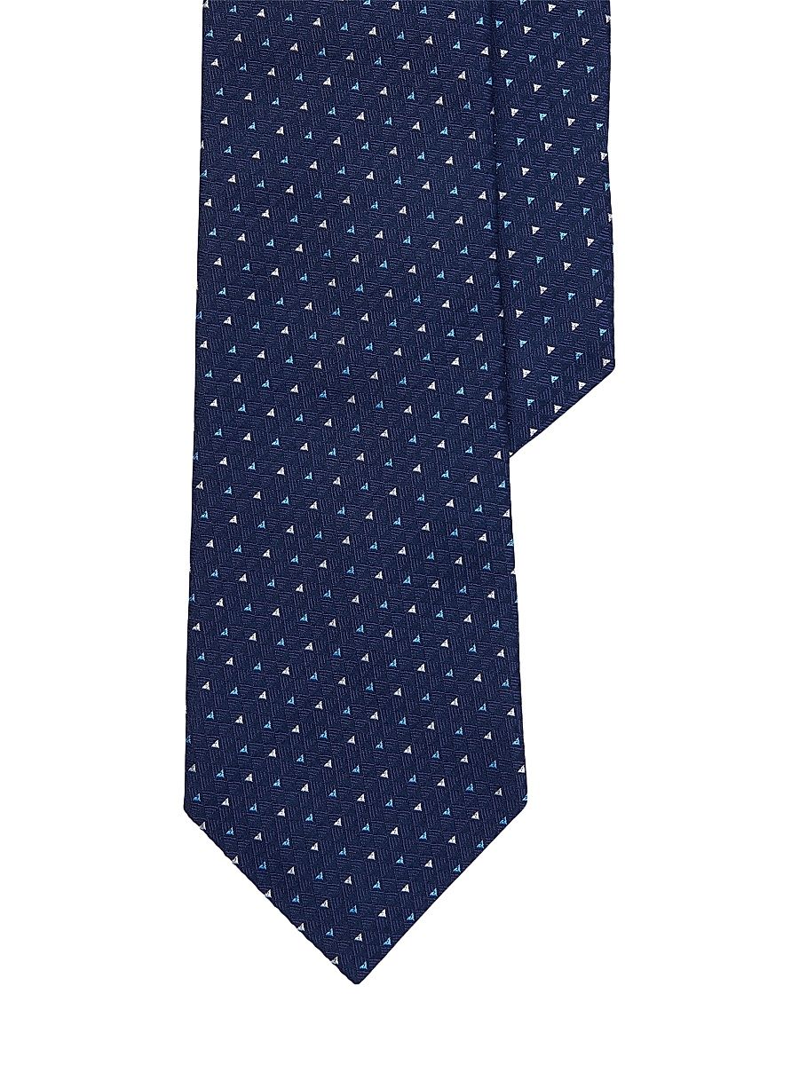 Men's Bond St Geometric Silk Tie - Navy