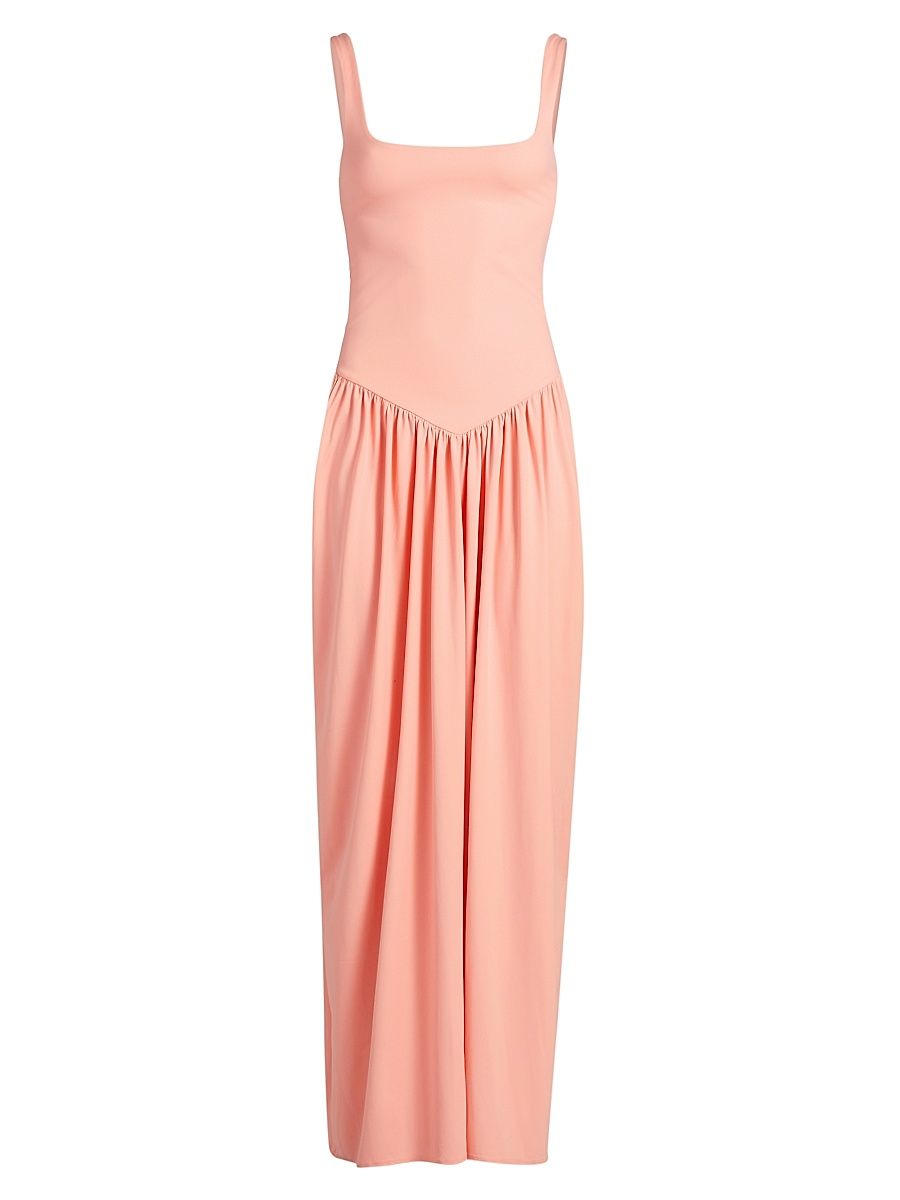 Women's Viana Pleated Maxi Dress - Coral - Size Large