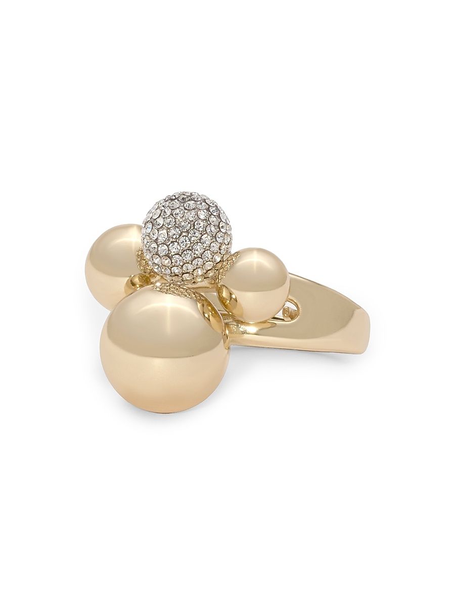 Women's Pavé Ball Tiffani Goldtone & Cubic Zirconia Ring - Gold