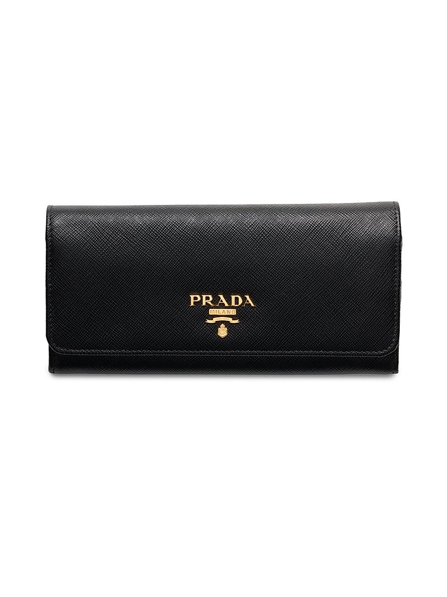 Women's Large Saffiano Leather Wallet - Black Blush