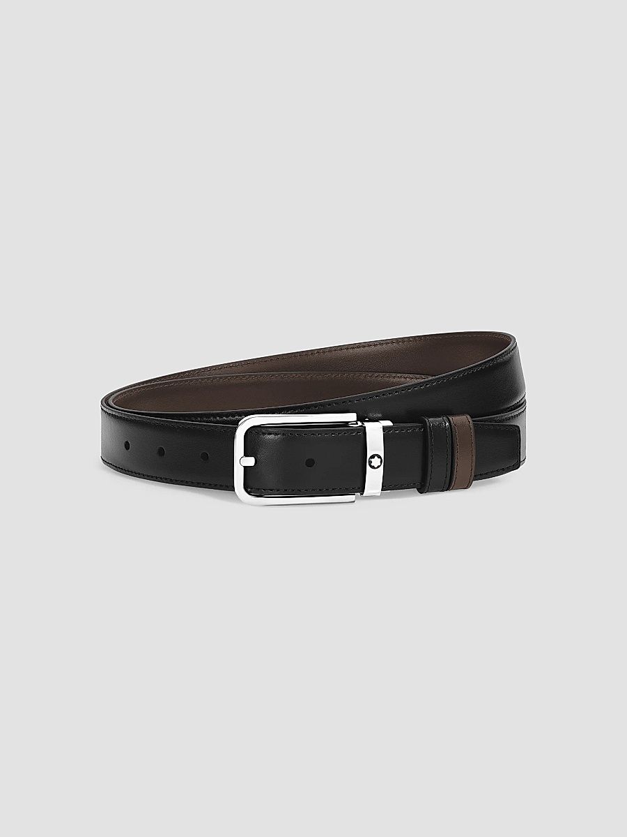 Men's Reversible Two-Tone Leather Belt - Brown