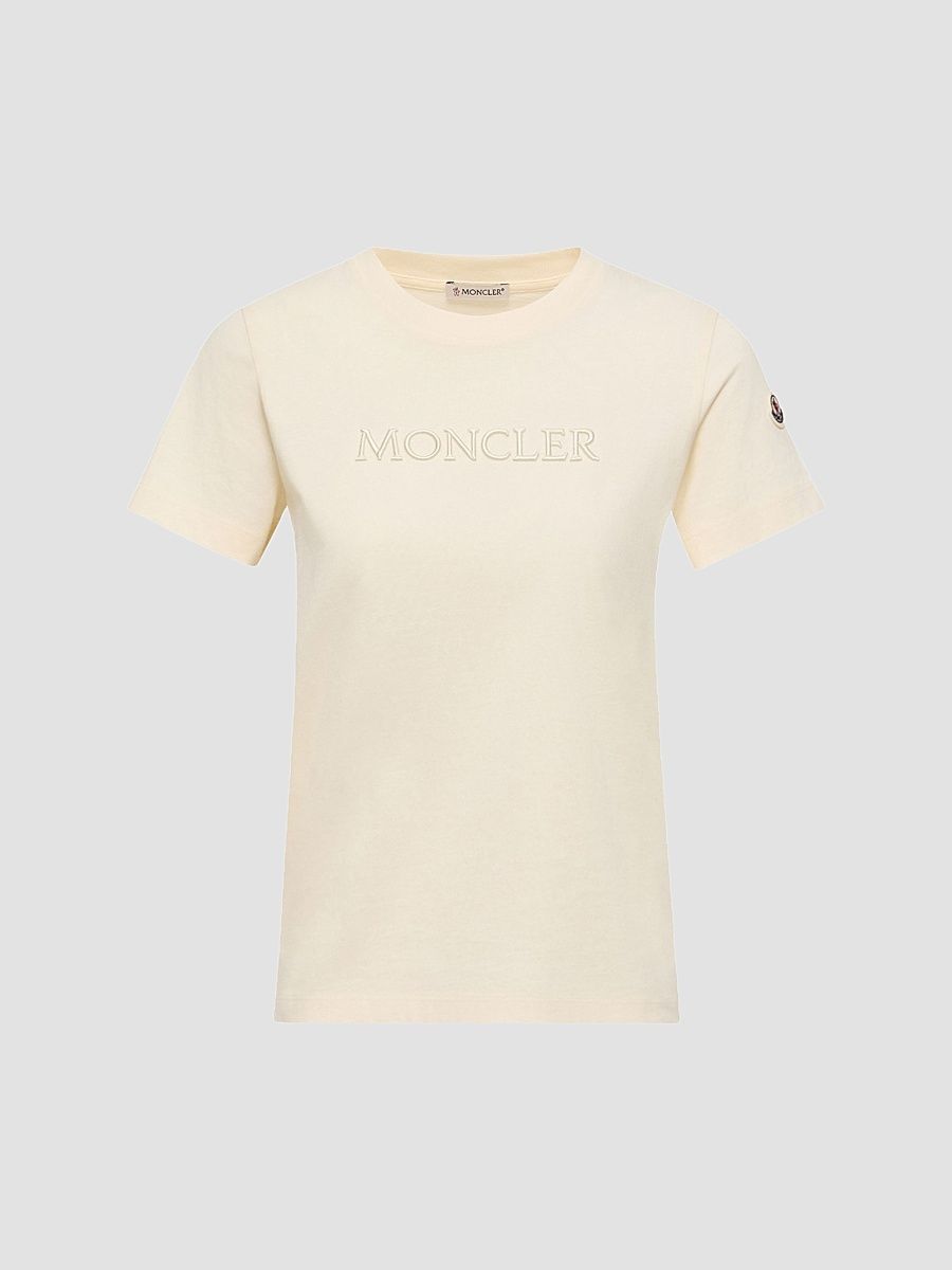 Moncler Women's Crew Neck in Cotton - White Ivory - Size XL