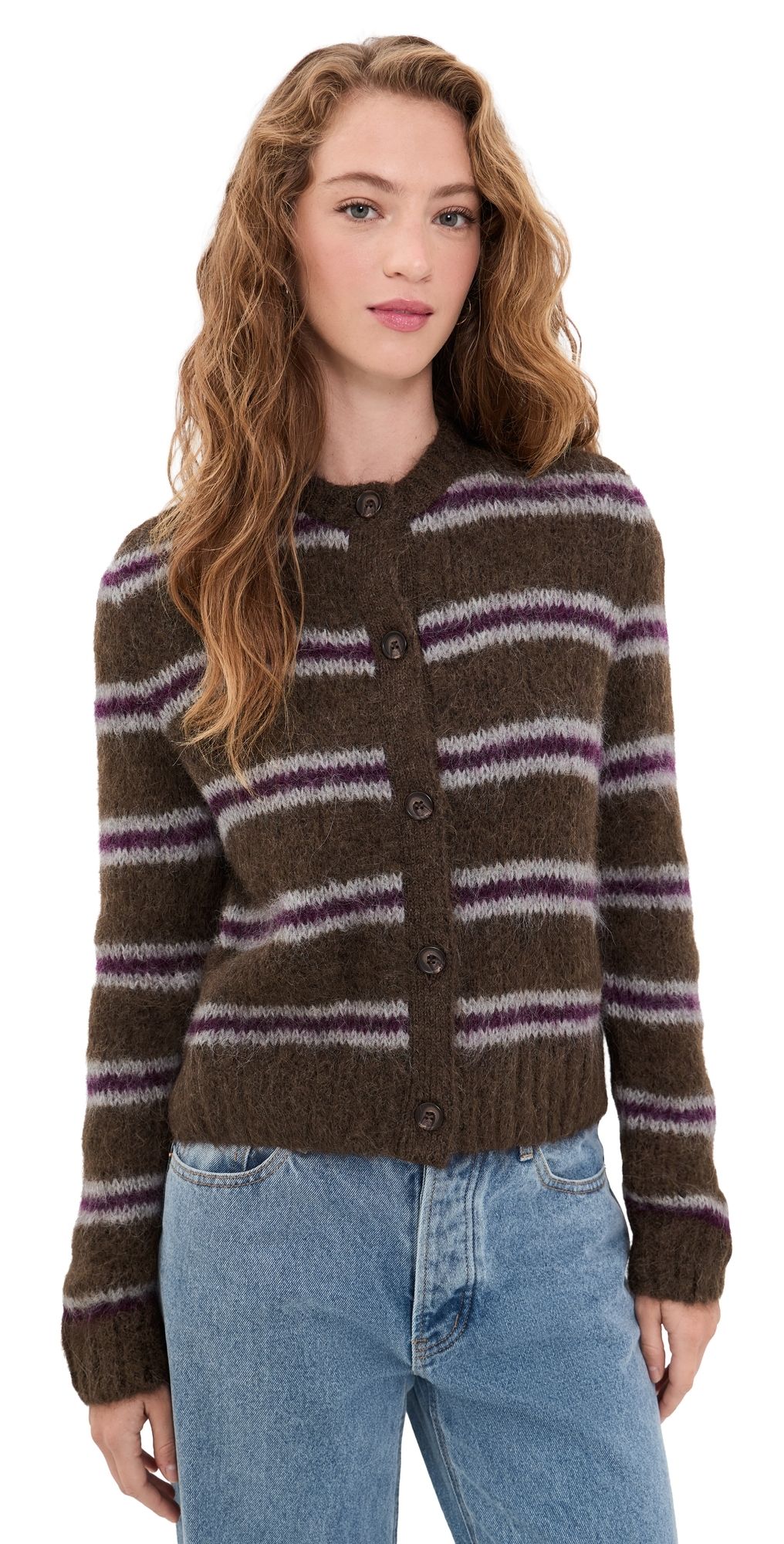 Jenni Kayne Bordeaux Stripe Timber Cardigan Bordeaux Stripe S