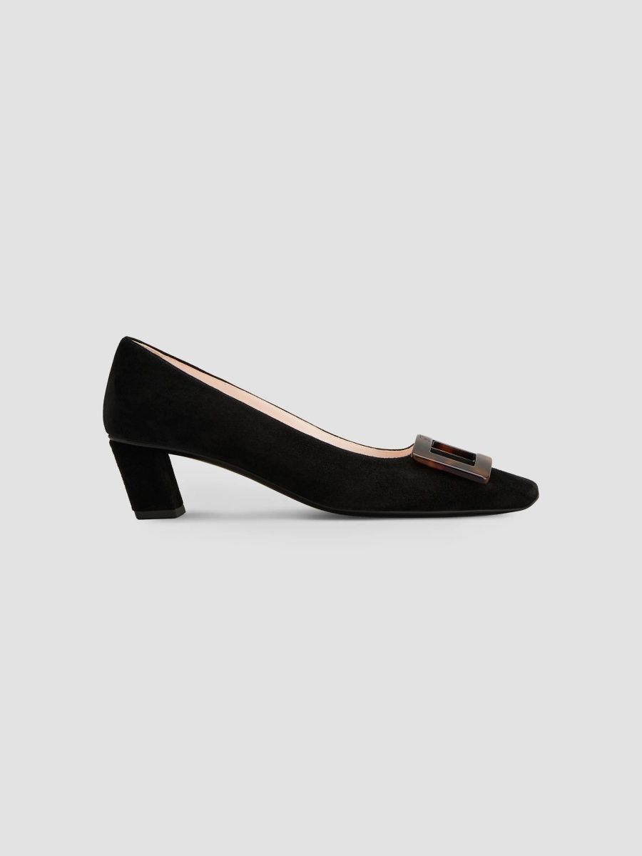 Roger Vivier Women's Belle Vivier 45MM Suede Pumps - Nero - Size 10