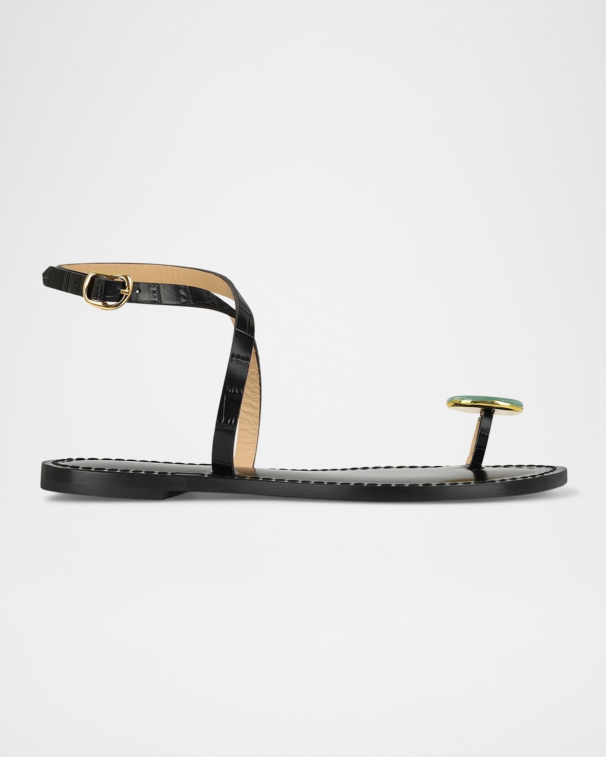 The Kigali Croc-Effect Leather Toe-Ring Sandals
