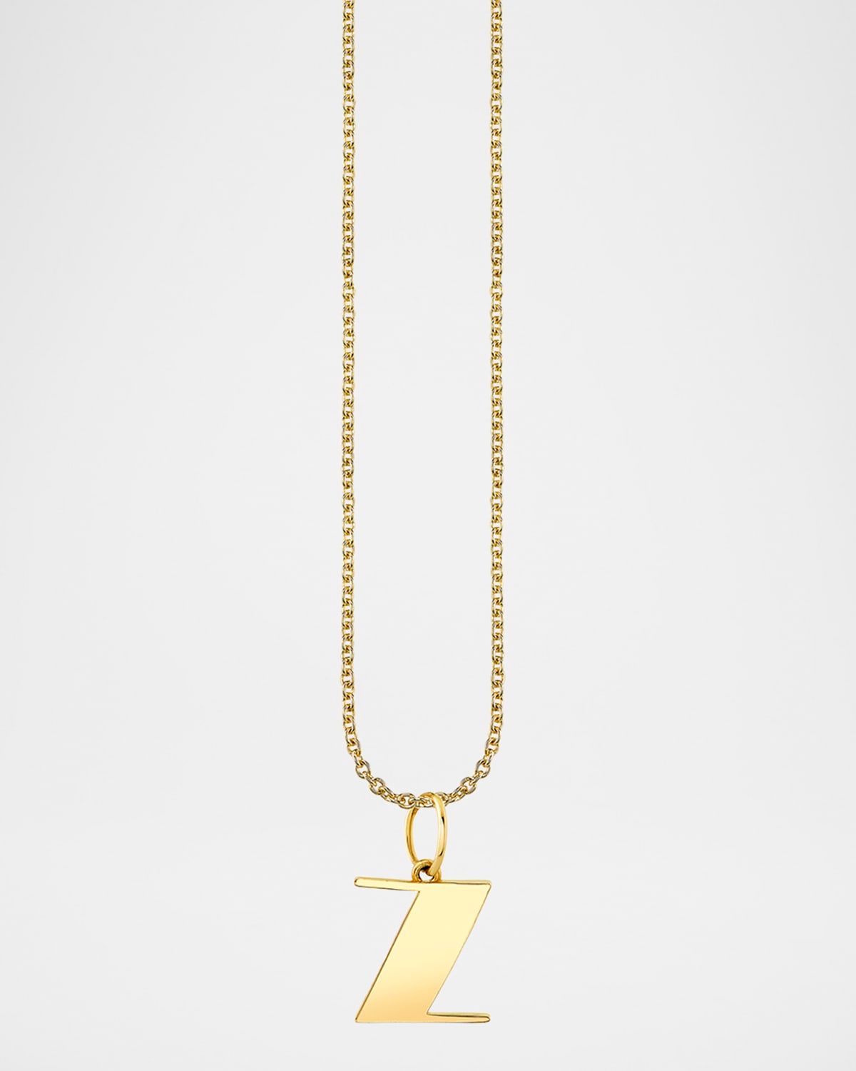 14K Pure Block Initial Necklace