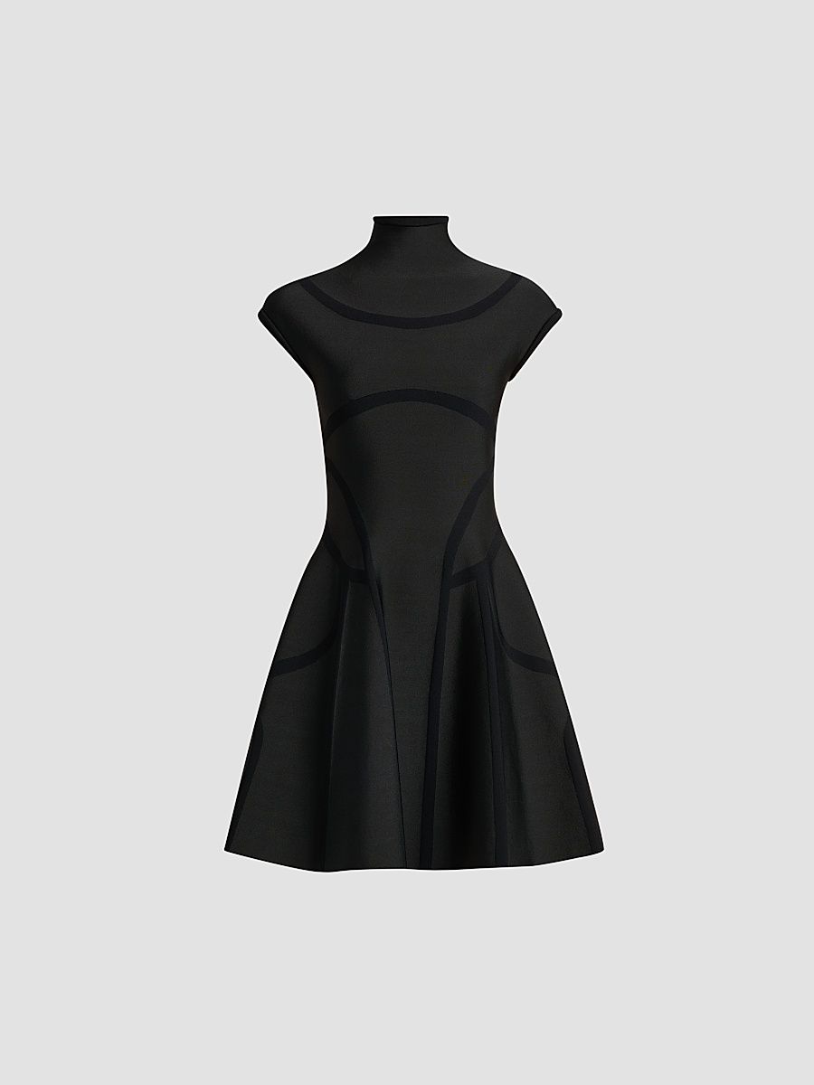 Women's Volume Fit & Flare Mini Dress - Black - Size 6
