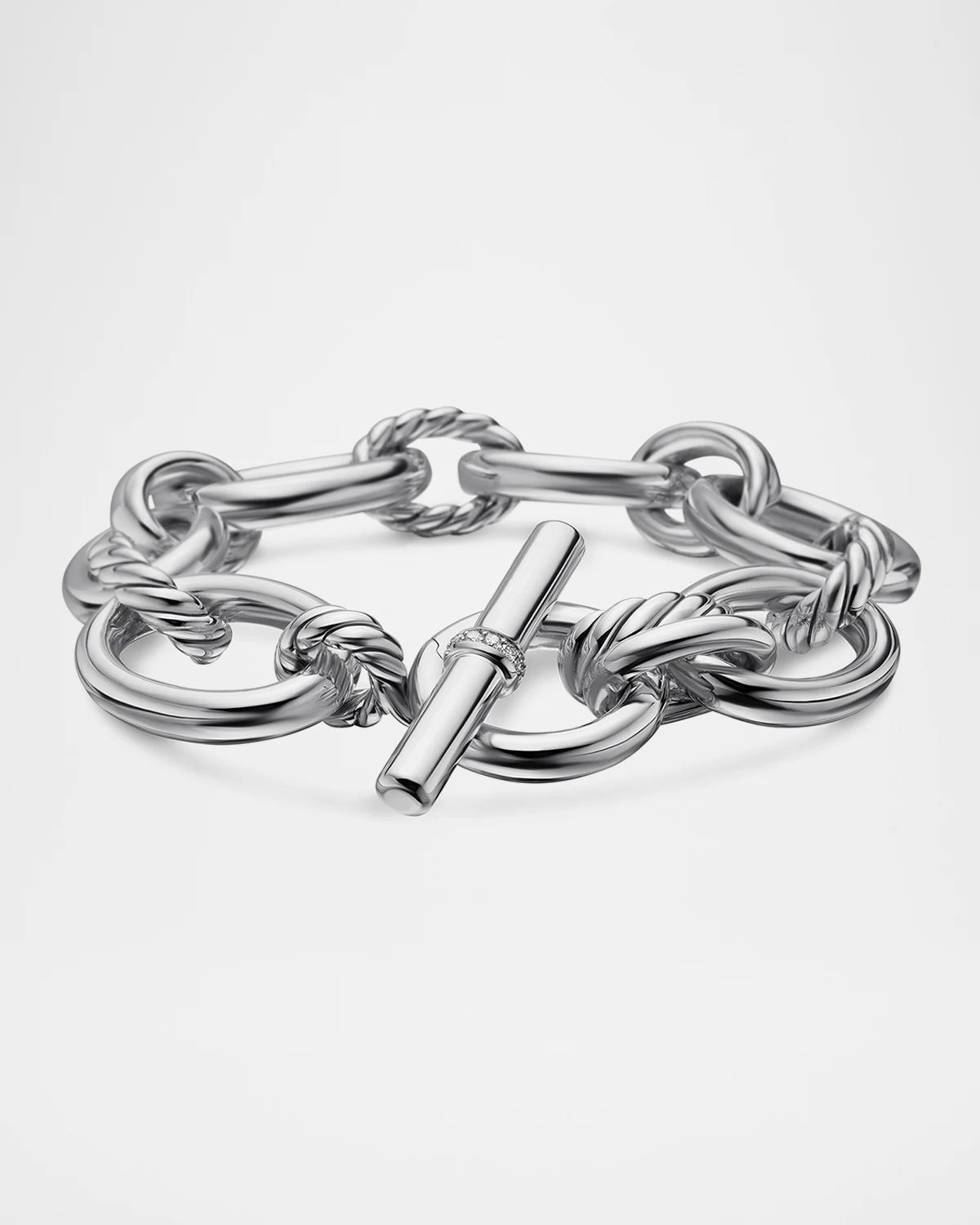 DY Mercer Bracelet with Diamonds in Silver, 25mm