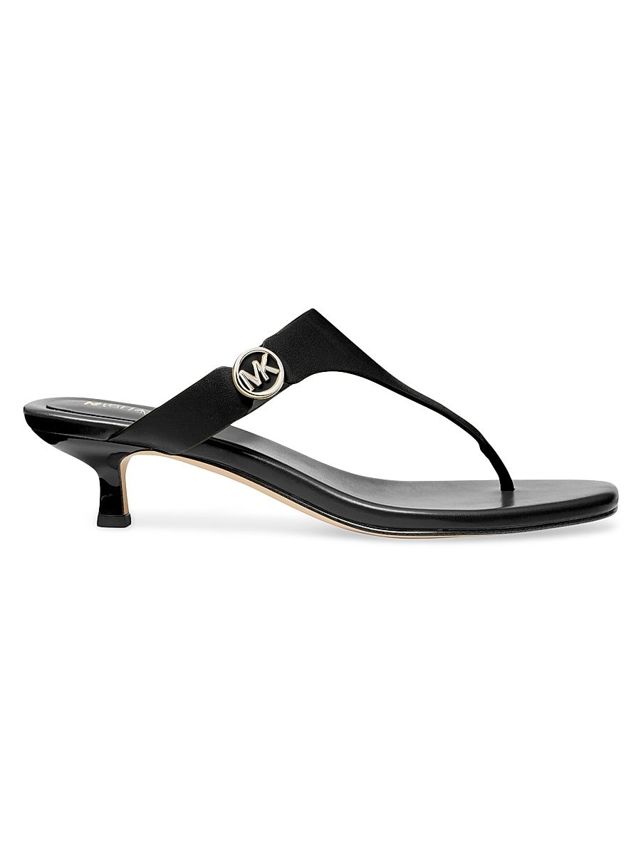 Women's Lucinda 40MM Leather Sandals - Black - Size 9.5