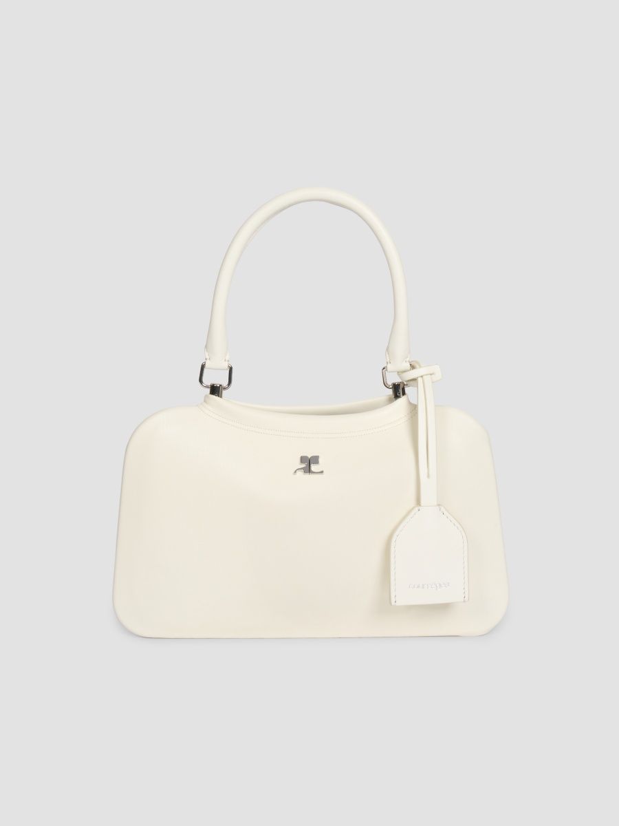 Courreges Women's Shadow Small Faux Leather Top Handle Bag - Heritage White