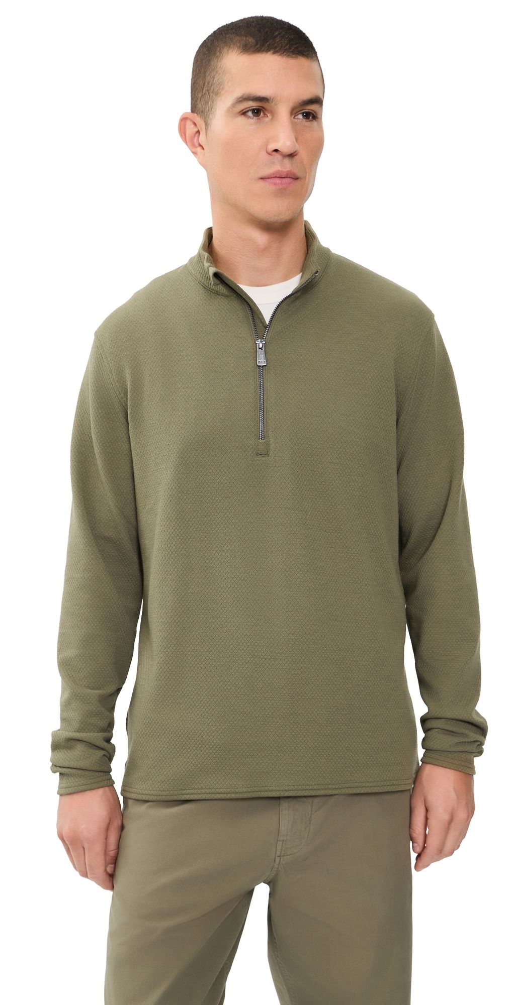 Greyson Troy Textured Fleece Quarter Zip Camp XL