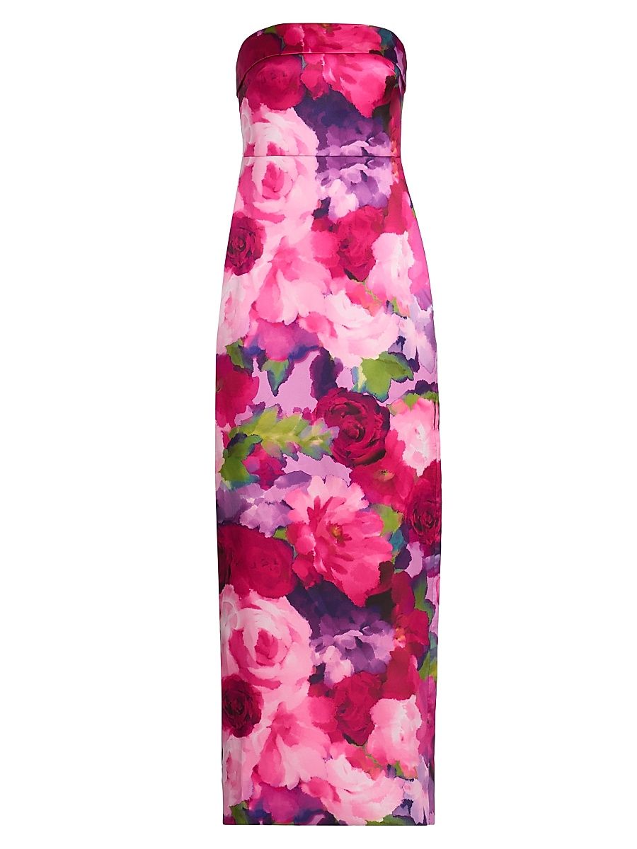 Women's Cleo Floral Strapless Column Gown - Luminous Bouquet - Size 4