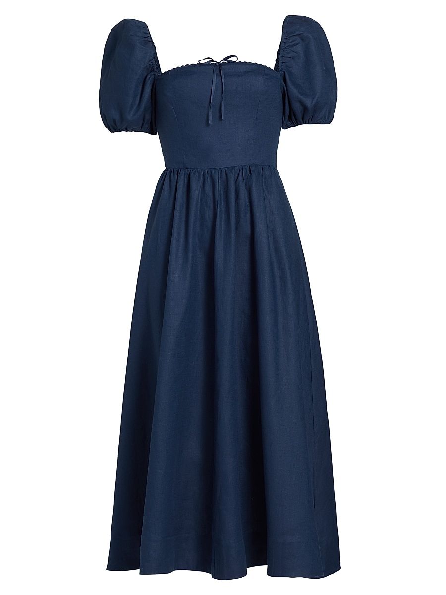 Women's Marella Linen Midi-Dress - Danube - Size 8