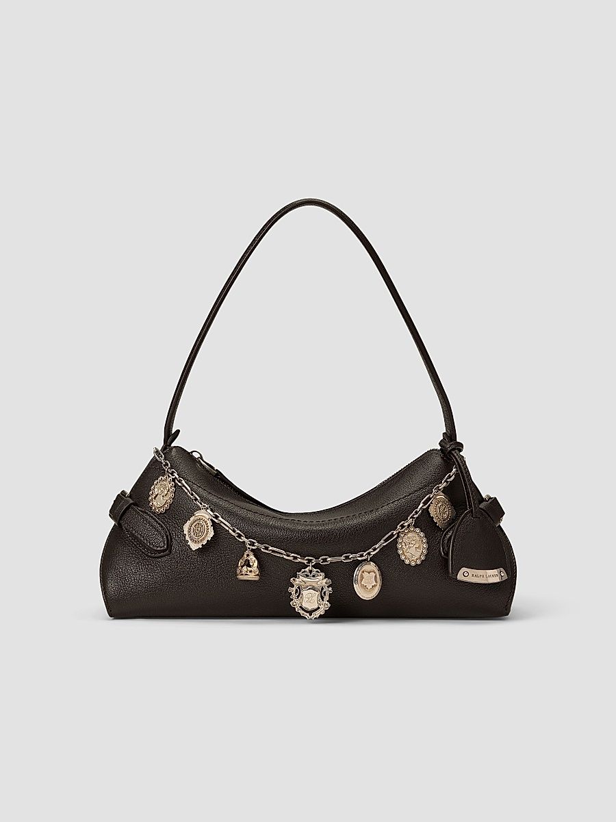 Ralph Lauren Collection Women's The Ralph Charm-Detail Leather Shoulder Bag - Chocolate