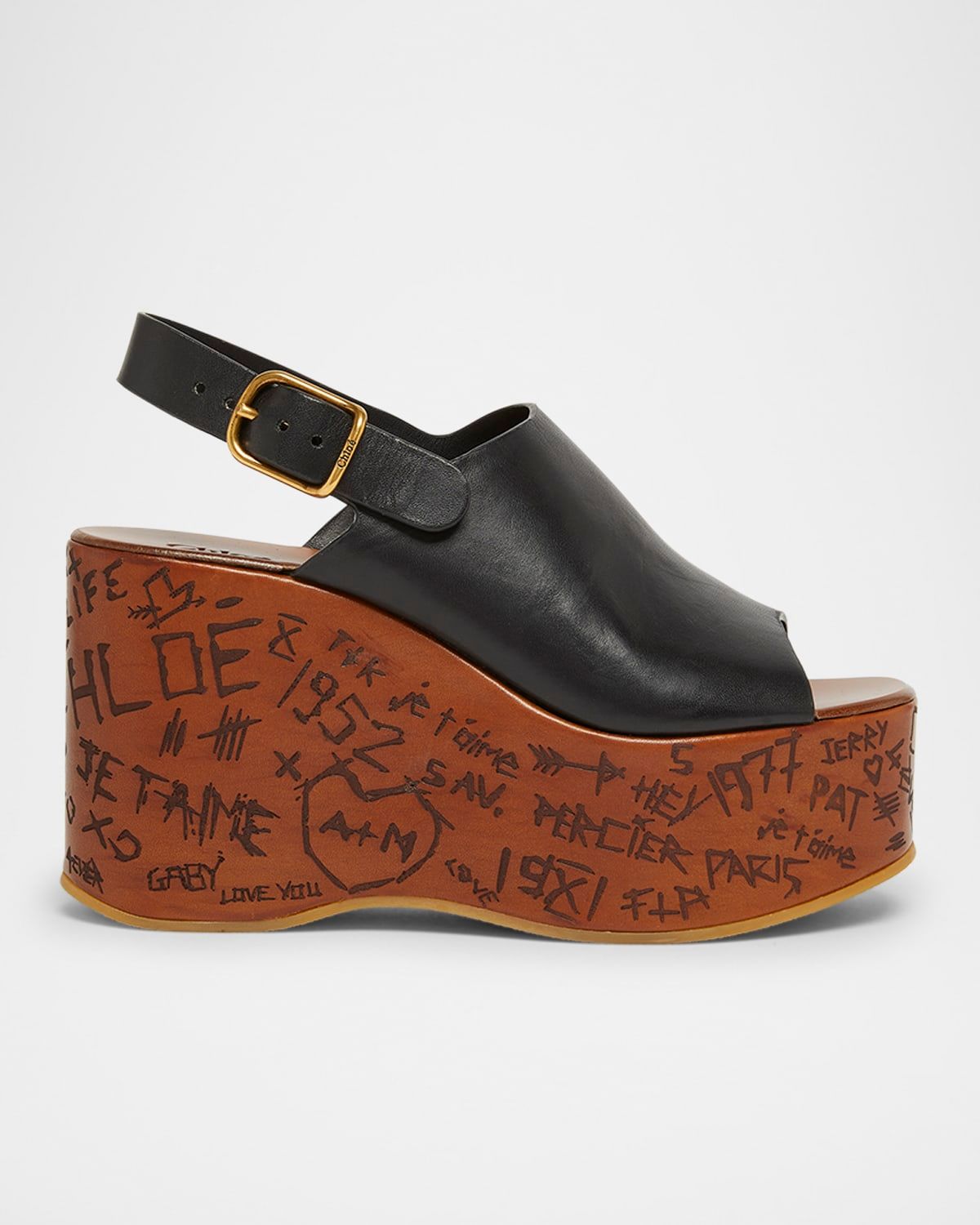 Maxime Leather Slingback Platform Sandals